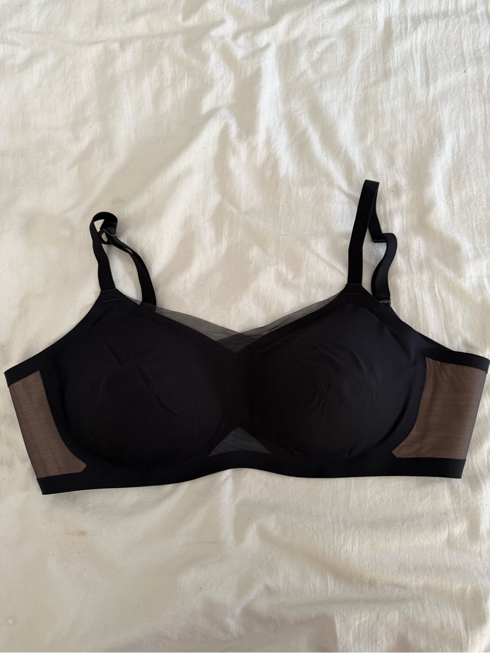 Honeylove Black LiftWear Shaping Bra Size Large Minimalist Mesh